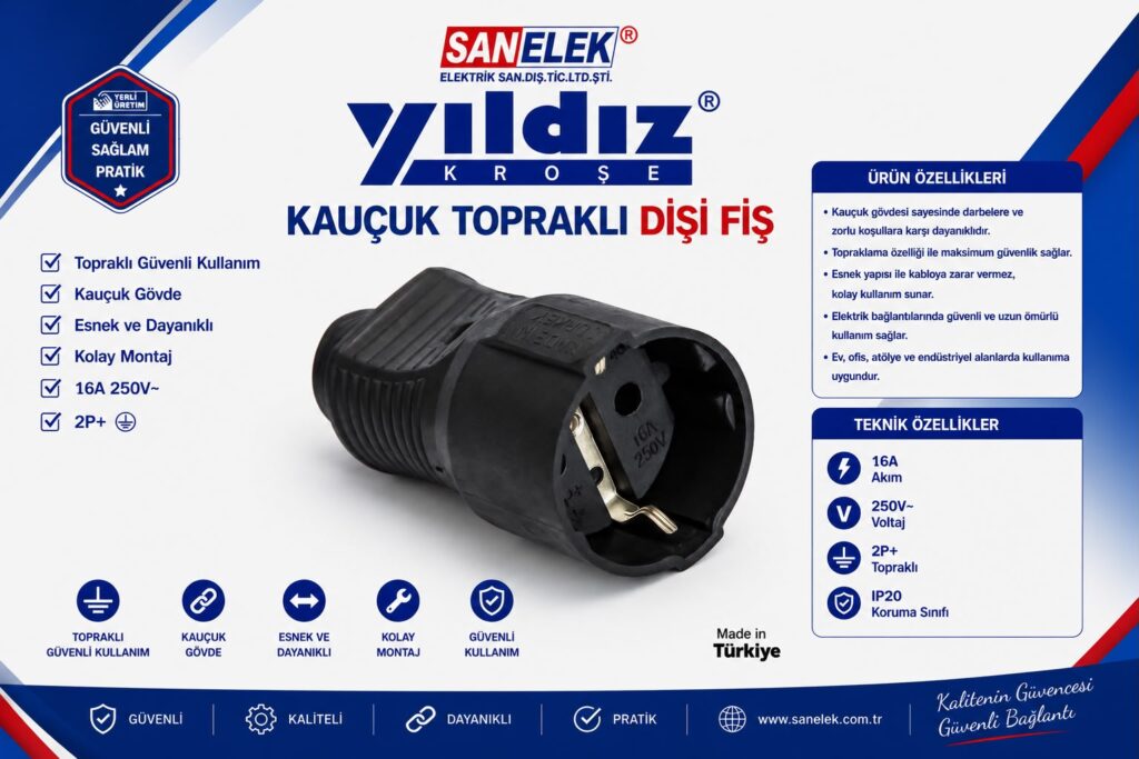 Kauçuk Topraklı Dişi Fiş | Toptan ve Perakende Satış
