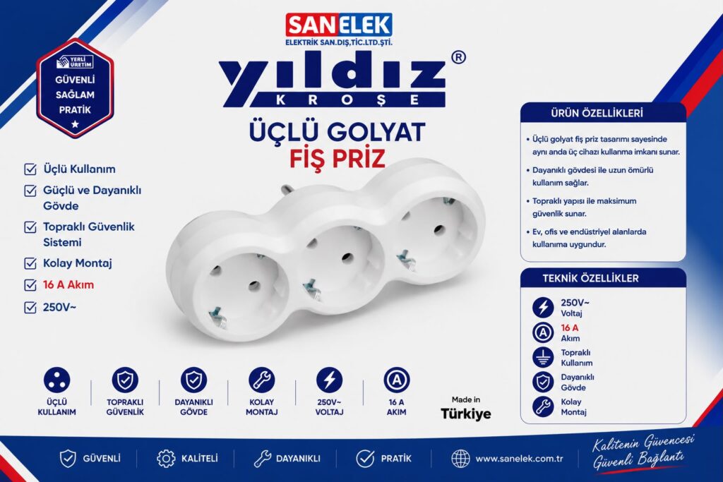Üçlü Golyat Fiş Priz | Toptan ve Perakende Satış