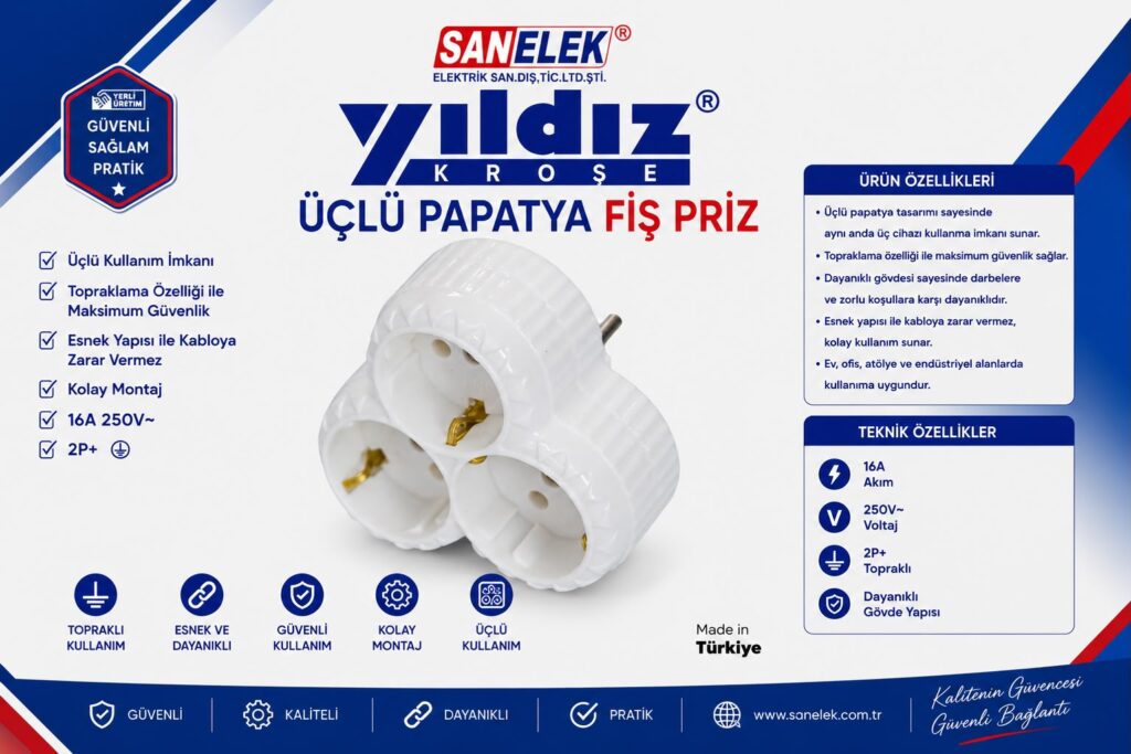 Üçlü Papatya Fiş Priz | Toptan ve Perakende Satış