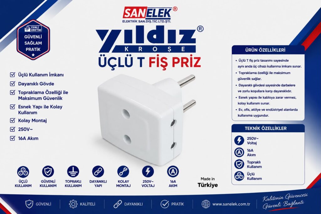 Üçlü T Fiş Priz | Toptan ve Perakende Satış